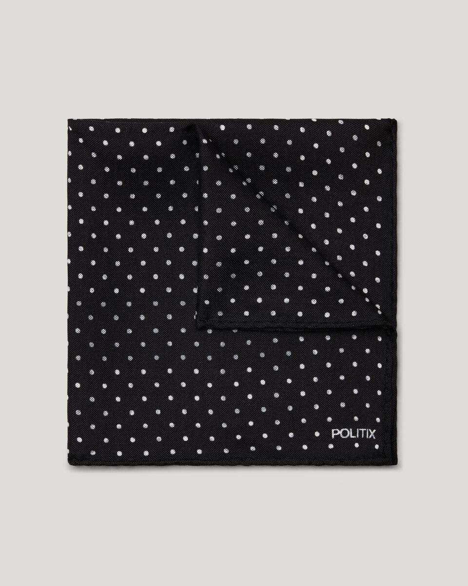 Double-sided Printed Silk Pocket Square, Black, hi-res
